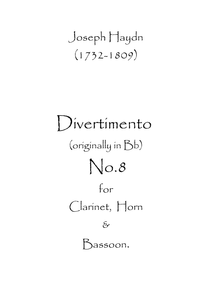 Divertimento (originally in Bb) No.8 (arr. Spence Bundy)