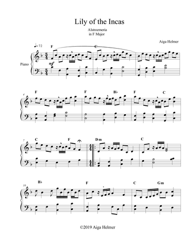Lily of the Incas  in F Major