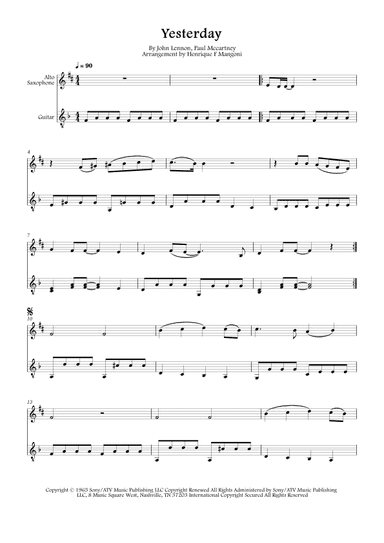 Yesterday (arr. Henrique F Mangoni)