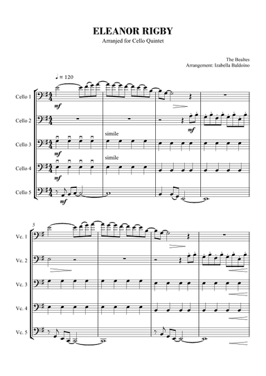 Eleanor Rigby (arr. Izabella Baldoíno)