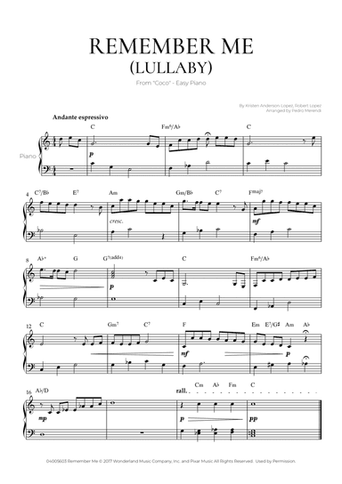 Remember Me (lullaby) (arr. Pedro Merendi)