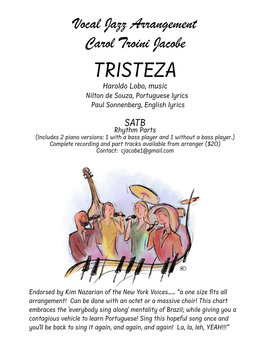 Tristeza (arr. Carol Troini Jacobe)