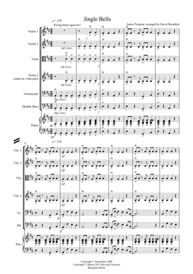 Jingle Bells (jazzy style!) for String Orchestra (arr. D.Burndrett)