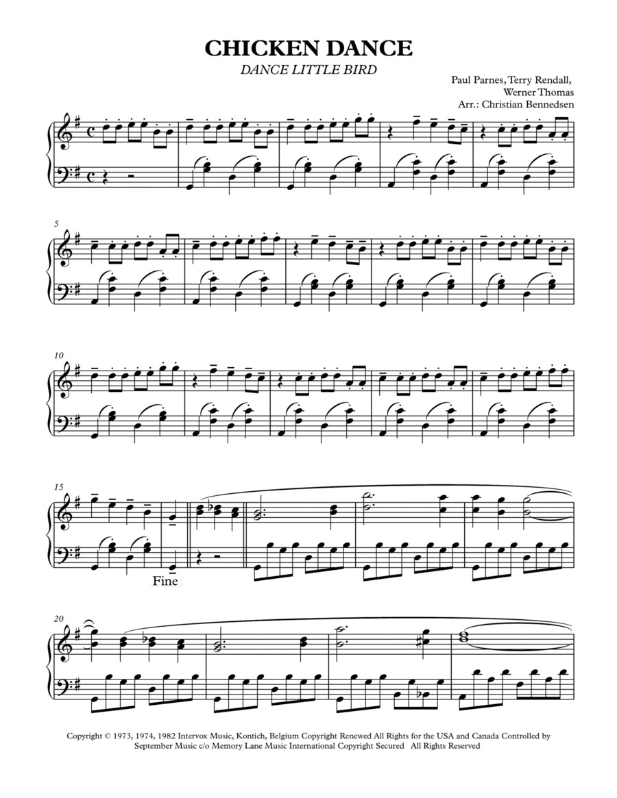 The Chicken Dance (arr. Christian Bennedsen)