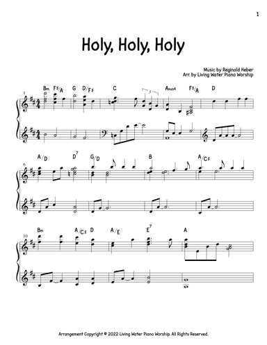 Holy, Holy, Holy (arr. Living Water Piano Worship)