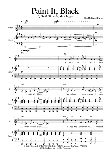 Paint It, Black (arr. Golden Skull Editions)
