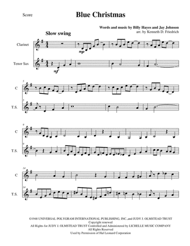 Blue Christmas (arr. Kenneth D. Friedrich)