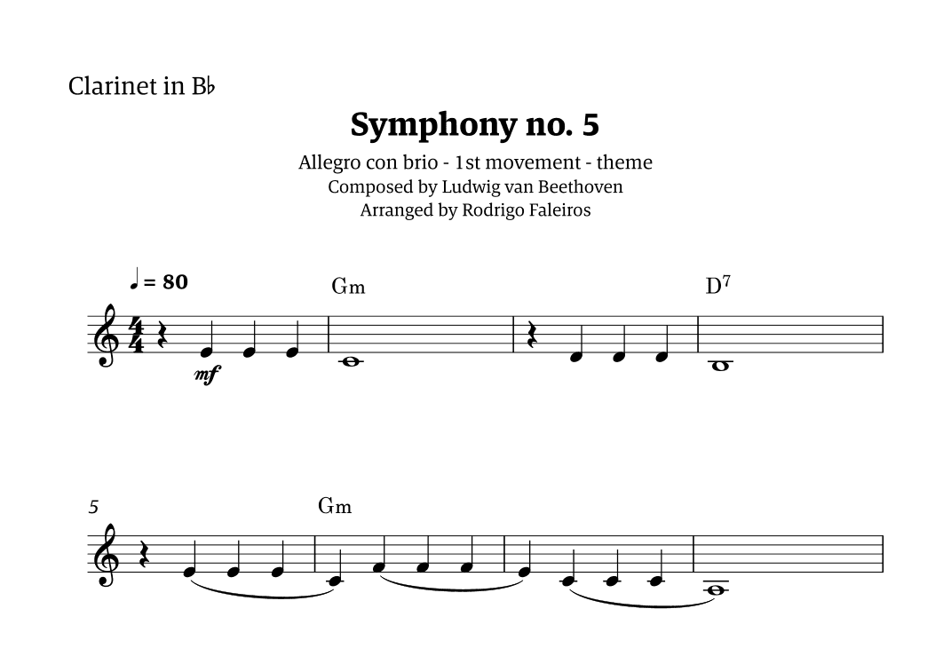 Symphony no. 5 - 1st movement (theme) (arr. Rodrigo Faleiros)