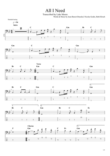 All I Need (arr. Luke Moore)