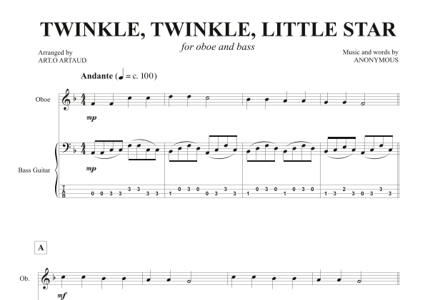 Twinkle Twinkle Little Star (arr. Art.o Artaud)
