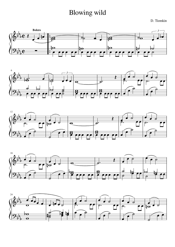 Blowing Wild (cues) (arr. Gianluca Giovannetti)