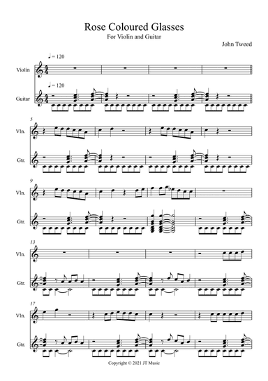 Rose Coloured Glasses - Violin and Guitar