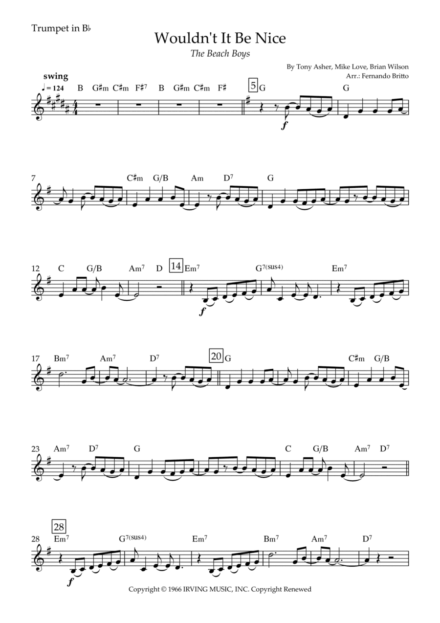Wouldn't It Be Nice (arr. Fernando Britto)
