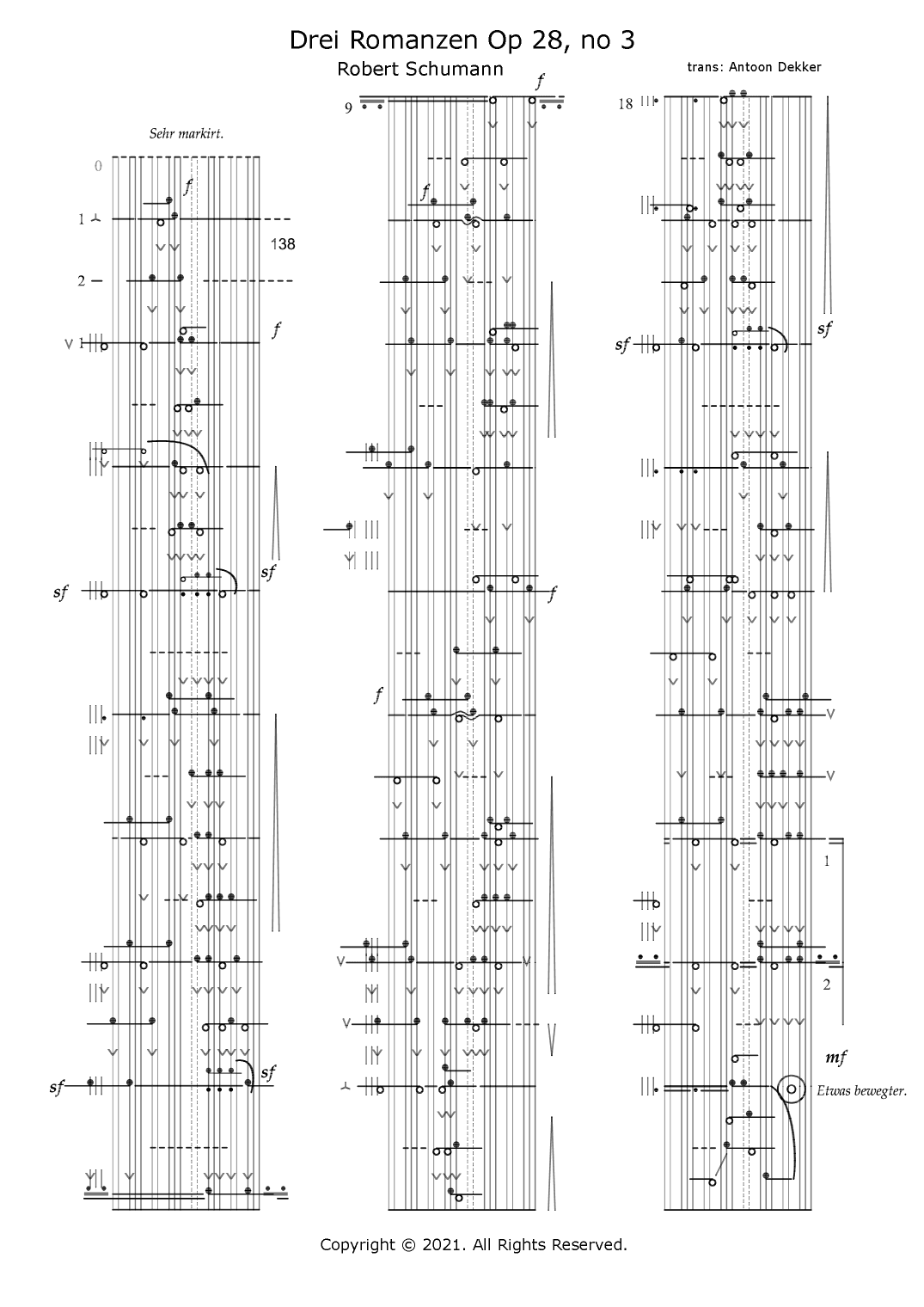 Drei Romanzen Op 23 no 3 (arr. Antoon Dekker)