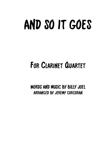 And So It Goes (arr. Jeremy Corcoran)
