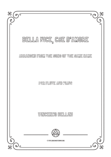 Bellini-Bella Nice,che d'amore,for Flute and Piano (arr. MSM)