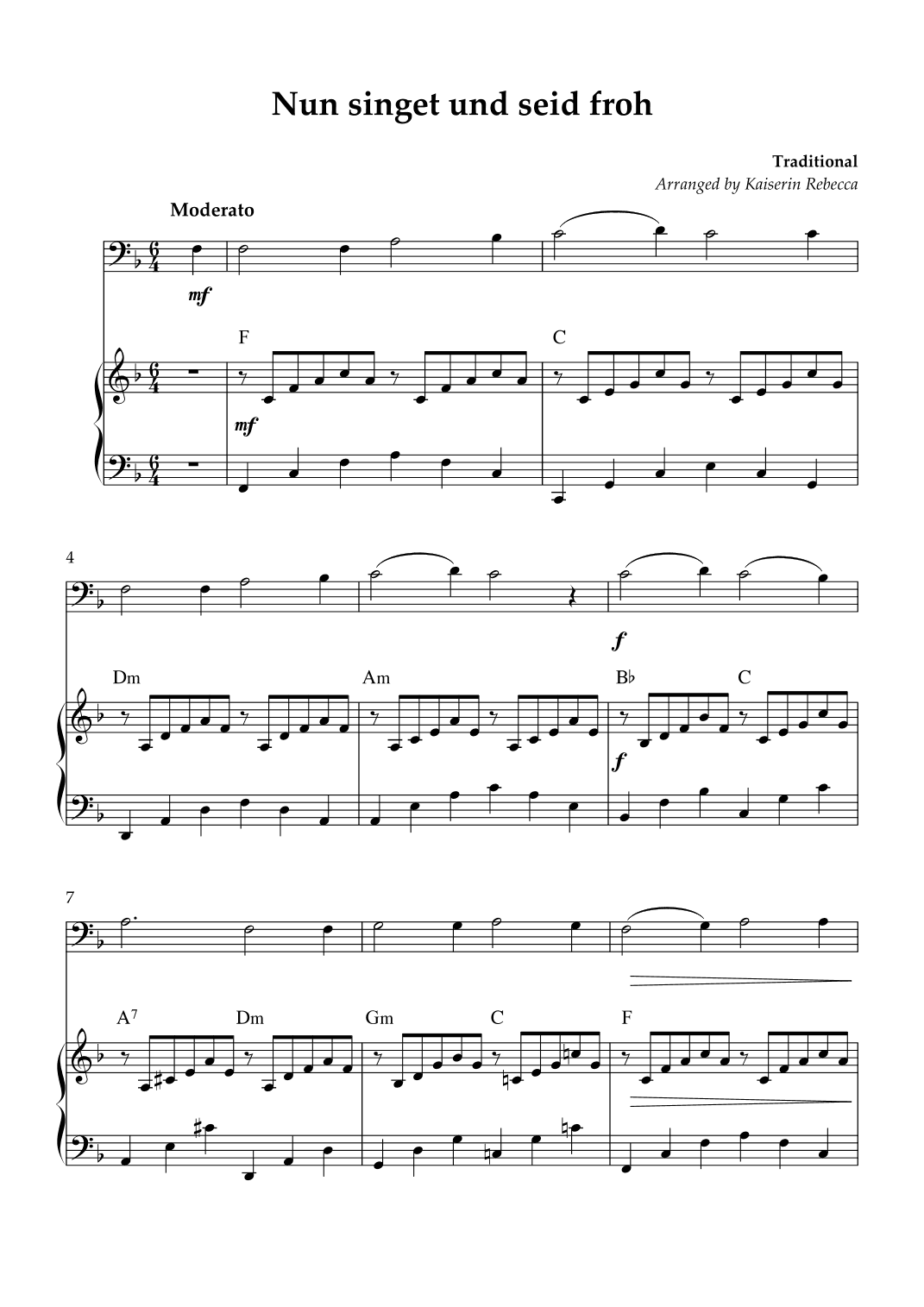 Nun singet und seid froh (arr. Kaiserin Rebecca)