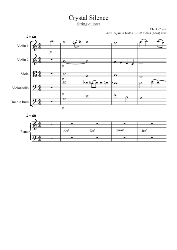 Crystal Silence (arr. Benjamin Kidds)