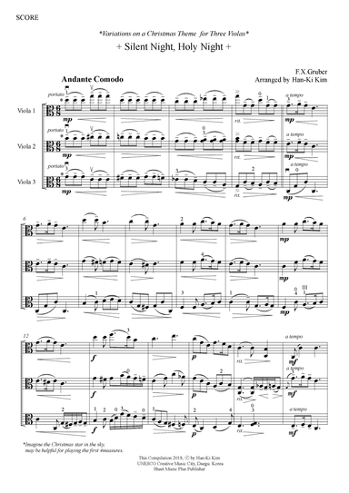Silent night, Holy night(For 3 Violas) (arr. Han-Ki Kim)