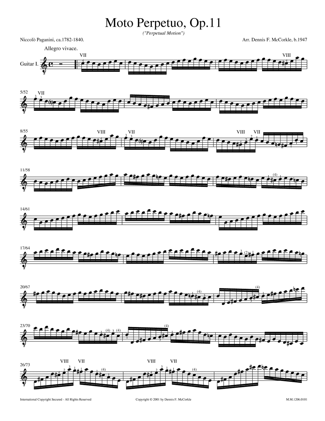Moto Perpetuo, Op.11 (Perpetual Motion) (arr. Dennis McCorkle)