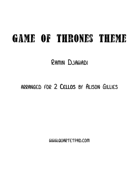 Game Of Thrones (arr. Alison Gillies)