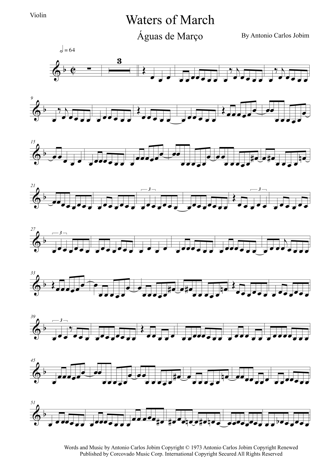 Águas De Março (waters Of March) (arr. Leo Silva)
