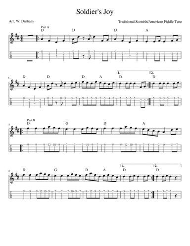 Soldier's Joy for Ukulele (arr. W. Durham)
