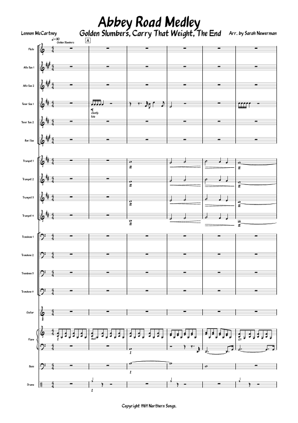 Golden Slumbers/carry That Weight/the End (arr. Newerman)