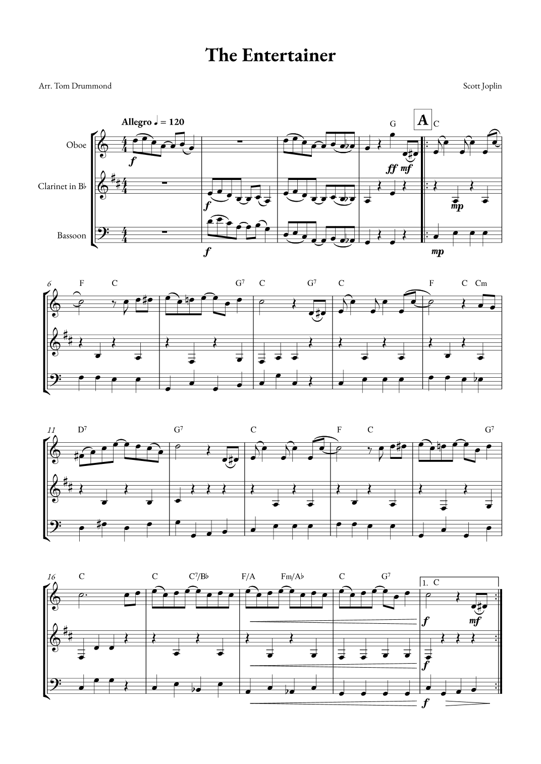 The Entertainer (arr. Tom Drummond)