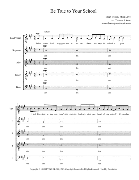 Be True To Your School (arr. Thomas J. West)