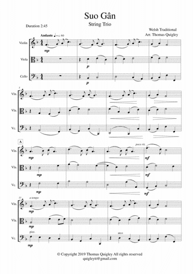 Suo Gân (arr. Thomas Quigley)