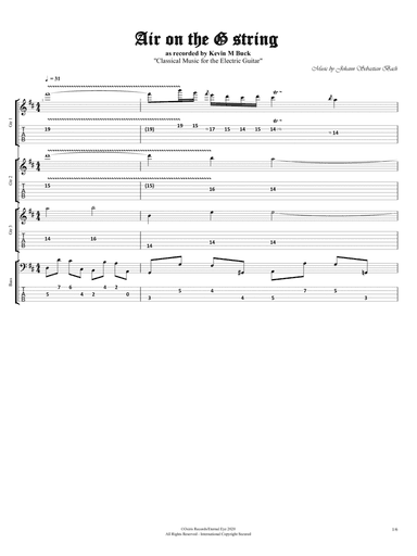 Orchestral Suite No. 3: "Air on the G String" (Arr. for Electric Guitar by Kevin M Buck) (arr. Kevin M Buck)