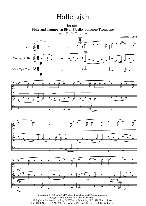 Hallelujah (arr. Duda Oriontte)
