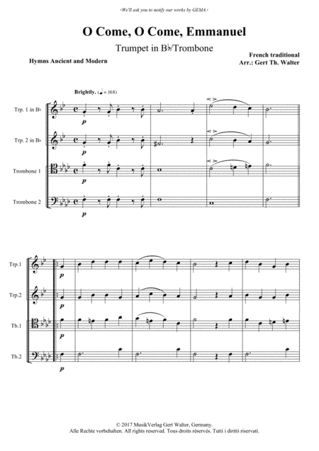 O Come, O Come, Emmanuel (arr. Gert Th. Walter)