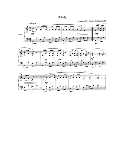 Beledy (arr. Liudmila Wakefield)