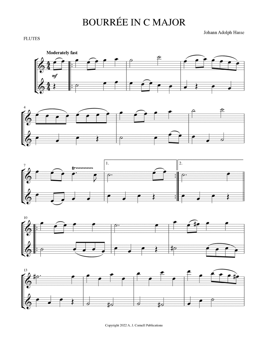 Bourre´e in C Major (arr. Mark Phillips)