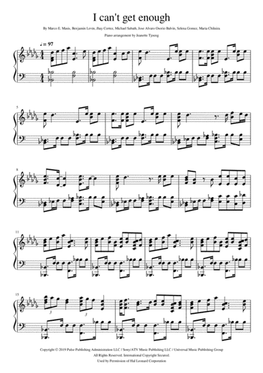 I Can't Get Enough (arr. Jeanette Tjoeng)