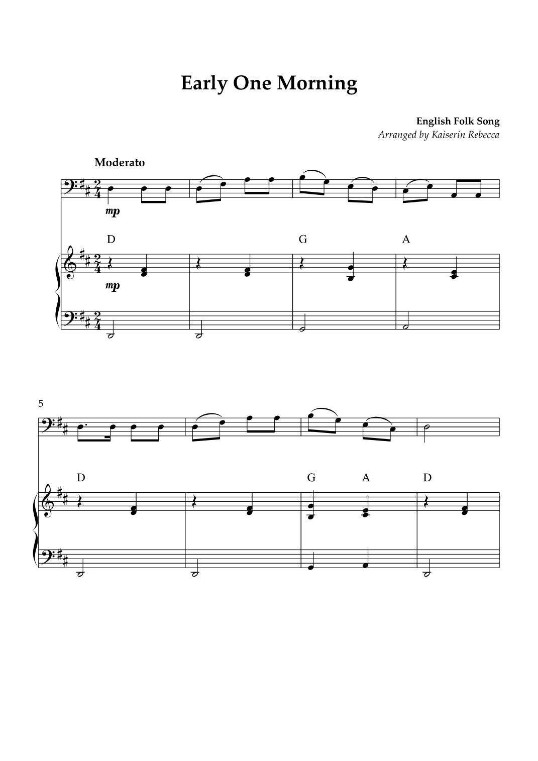 Early One Morning (arr. Kaiserin Rebecca)