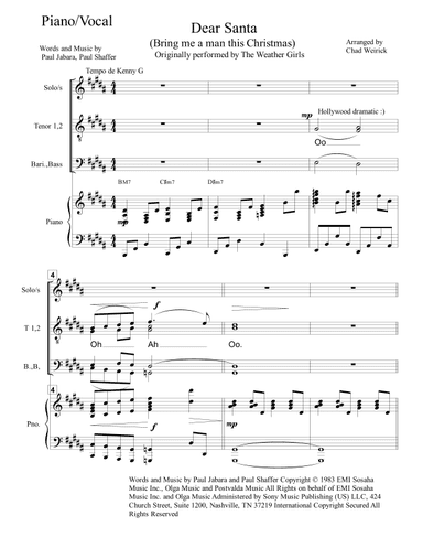 Dear Santa (bring Me A Man This Christmas) (arr. Chad Weirick)
