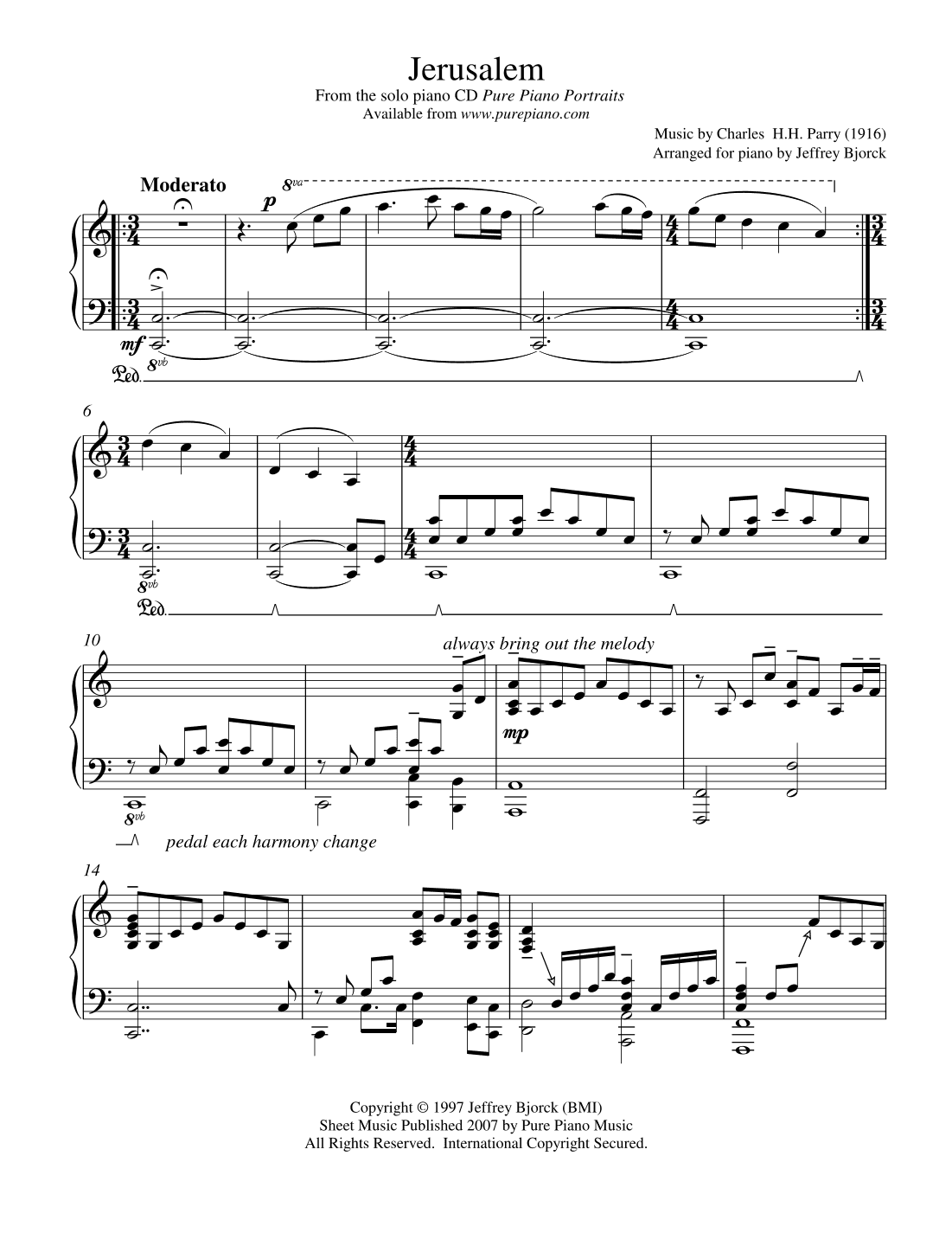 Jerusalem (arr. Jeff Bjorck)