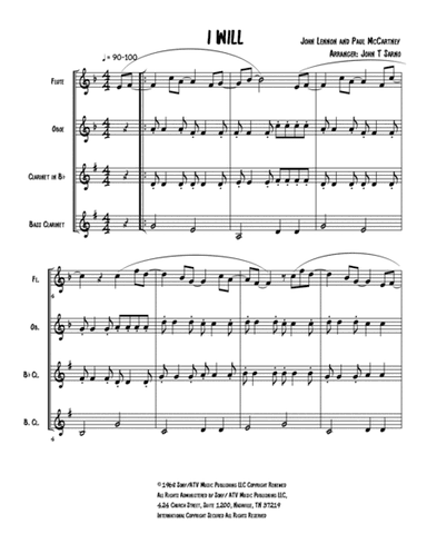 I Will (arr. John T Sarno)