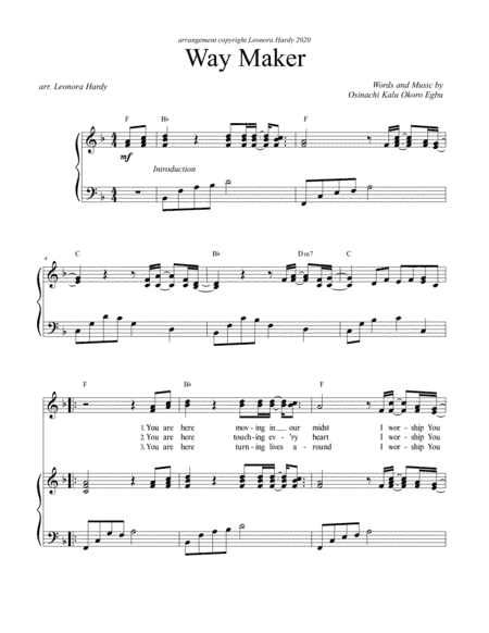 Way Maker (arr. Leonora Hardy)