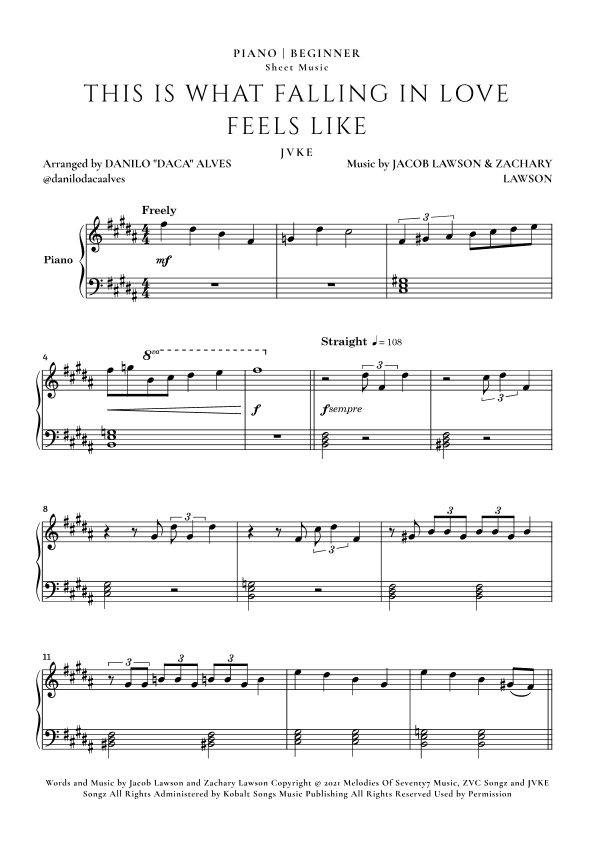 This Is What Falling In Love Feels Like (arr. Danilo "Daca" Alves)