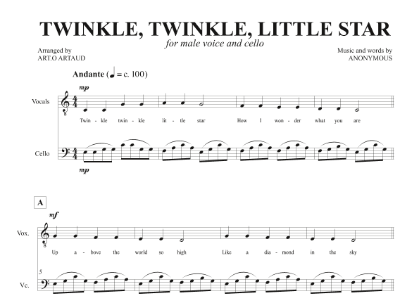 Twinkle Twinkle Little Star (arr. Art.o Artaud)