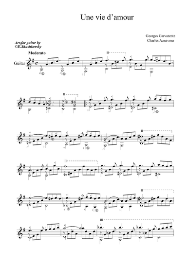 Une vie d’amour (arr. Evgeny Shushkovsky)