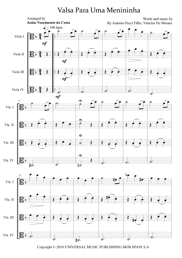 Valsa Para Uma Menininha (arr. Josias Nascimento da Costa)