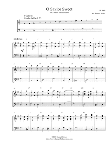 O Savior Sweet (O Jesus So Sweet) - for 3-octave handbell choir (arr. Samuel Stokes)