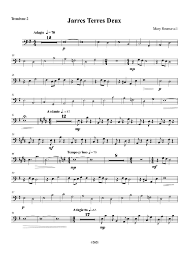 Jarres Terres Deux: TROMBONE 2 PART