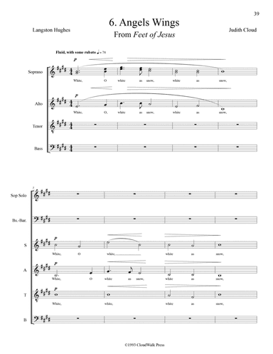 6. Angel’s Wings for Soprano and Baritone solos with a cappella choir from the cantata FEET OF JES