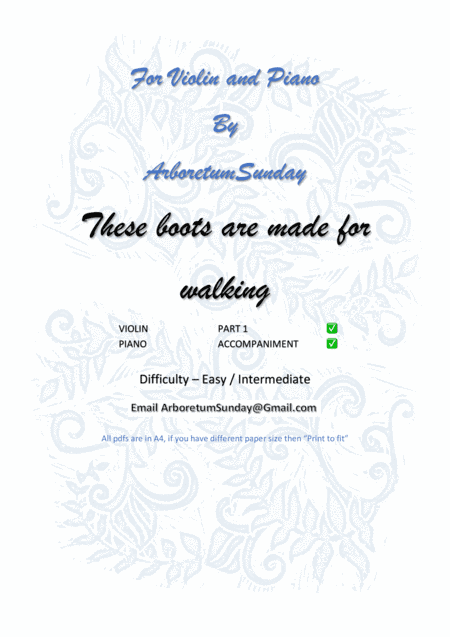These Boots Are Made For Walkin' (arr. Mr Scribe)